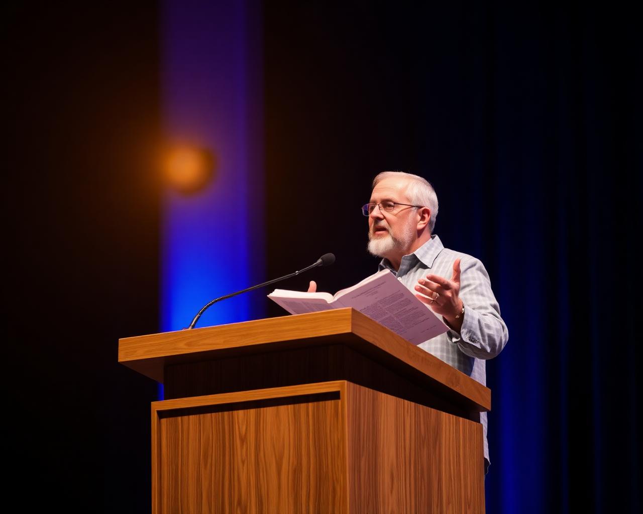 Pastor preaching from the pulpit